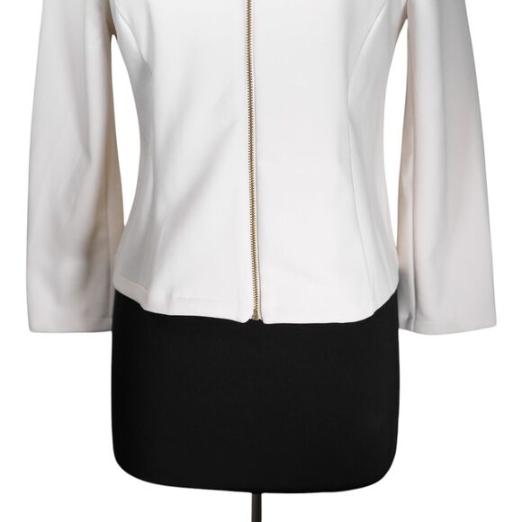 Saint + Sofia Women's Florence Jacket Cream Organic Cotton Blend Full Zip 10 NWT - Picture 7 of 9